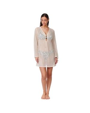 Gottex Plantopia Crochet Mini Dress Cover-Up - White