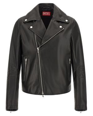 DIESEL Cowhide Leather Jacket - Black