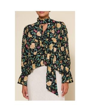 RIXO London Clarabelle Long Sleeve Top - Green
