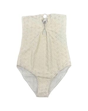 Aila Blue Zed Eyelet One-Piece - White