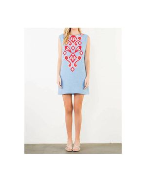 Thml Allie Sleeveless Embroidery Detail Mini Dress - Blue