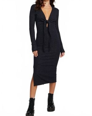 Chaser Brand Jenn Shadow Midi Dress - Black