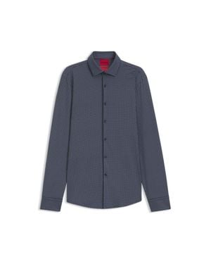 HUGO Printed Slim-Fit Shirt - Blue