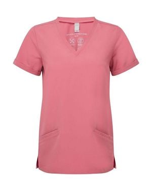 ONA Invincible V-Neck Stretch Scrub Top - Pink