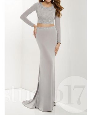 Studio 17 Long Sleeve Prom Dress - White