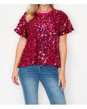 Joh Jeovanny Sequin Top - Red