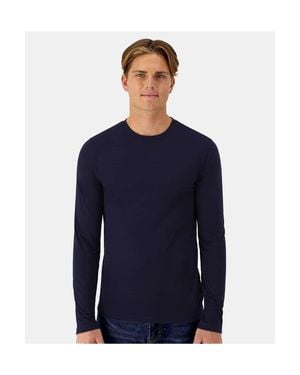 Hanes Cool Dri Cotton Touch Long Sleeve T-Shirt - Blue