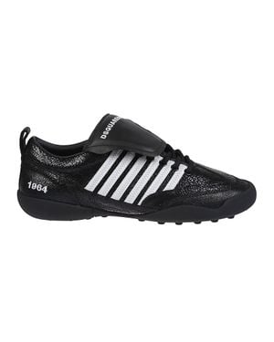 DSquared² Soccer Lace-Up Calf Leather Sneakers - Black