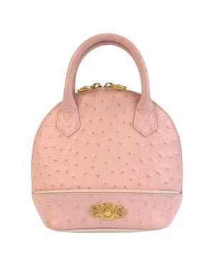 Versace Sunburst Embossed Leather Handbag - Pink
