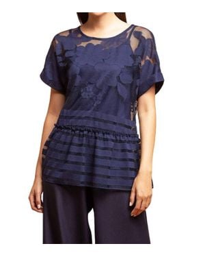 Eva Franco Peplum Top - Blue