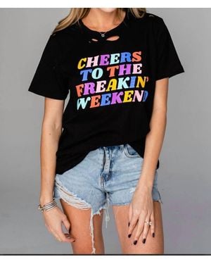 BuddyLove Cheers To The Weekend Top - Black