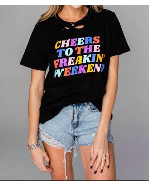 BuddyLove Cheers To The Weekend Top - Black