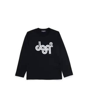 DSquared² Kids Long Sleeve Logo T-Shirt - Black