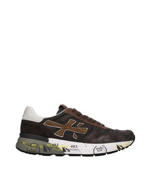 Premiata Sleek Low-Profile Artistic Midsole Sneakers - Black