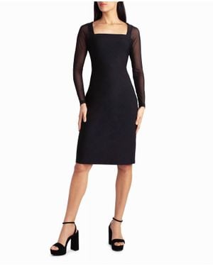 women's puff long sleeve dress Women's Puff Long Sleeve Ruched Square Neck Bodycon Mesh Drawstring Mi –  Simplepromdress