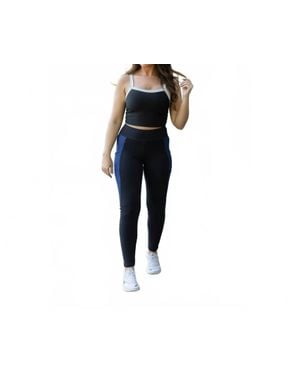 Julia Rose Billie Panel Full Length Leggings - Black