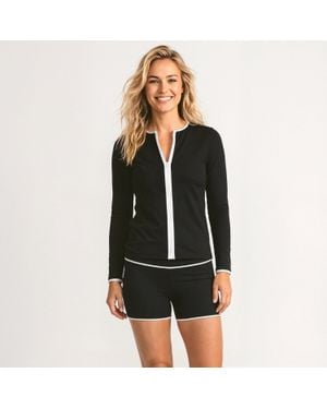 Calypsa Full Zip Peyton Two-Toned Collection - Black