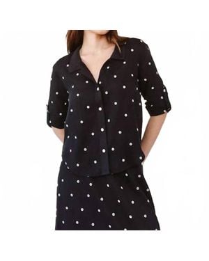 Bella Dahl Drop Collar Boxy Button Down Shirt - Black