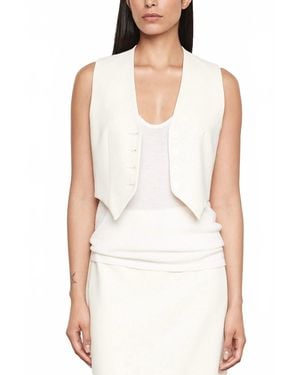 Enza Costa Crepe Sleeveless Vest - White