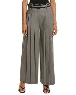 Kenneth Cole High-Rise Pleated Wide Leg Pant - Brown
