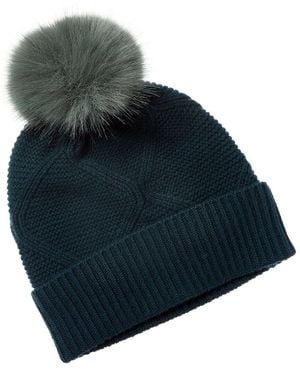 Forte Cashmere Luxe Cable Cashmere Hat - Blue