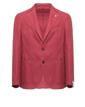 Lubiam Classic Lapel Linen Blazer - Pink