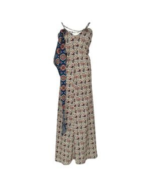 Rabanne Chain Scarf Paisley-Print Maxi Dress - Multicolor