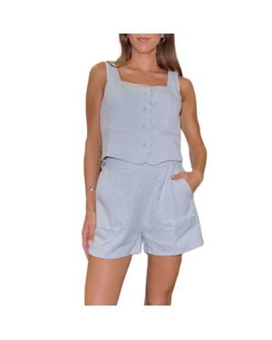 ..,merci Scallop Vest And Shorts Set - Blue