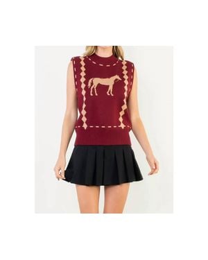 Thml Sleeveless Horse Knit Vest - Red