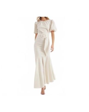 Sachin & Babi Camila Crepe Ruched Mermaid Dress - White