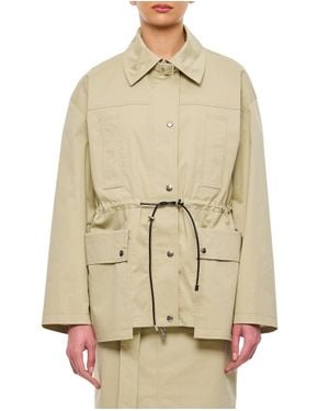 Halfboy Biege Parka With Drawstring Waist - Natural
