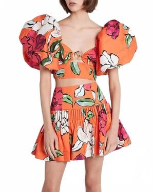 Aje. Marcel Puff Sleeve Top - Red