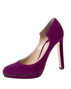 Paul Andrew Suede Manhattan Pumps - Purple