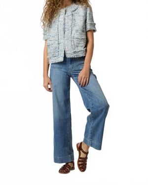 ANN MASHBURN Short-Sleeved Chelsea Jacket - Blue