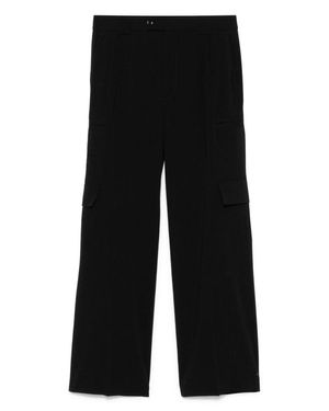 NAMACHEKO Wide-Leg Tailored Pants With Concealed Fastening And Flap Pockets - Black