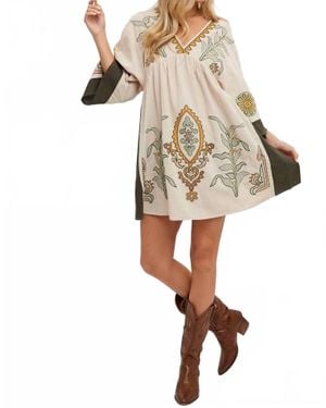 Bluivy Boho Babydoll Dress - Natural