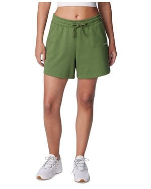 Columbia Trek French Terry Shorts Canteen Mid-Rise Drawstring Fts605 - Green