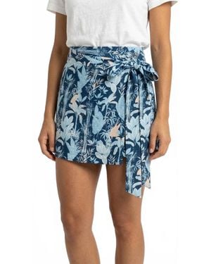 VERANDAH Mini Wrap Skirt - Blue
