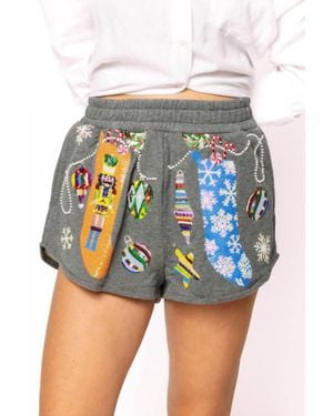 Queen Of Sparkles Hanging Christmas Stocking Shorts - Blue