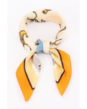 TRUEDAMES Equestrian Motif Multi Print Bandana For Timeless Style - Metallic