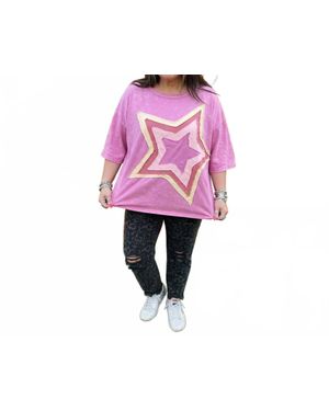 Easel Star Power Top - Pink