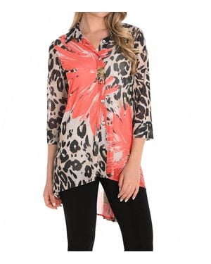 FRANK LYMAN High-Low Blouse - Red
