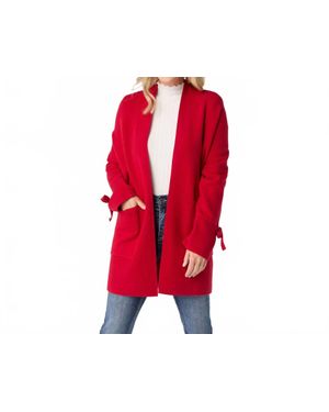 Coco + Carmen Heavenly Luxe Bow Sleeve Cardigan - Red