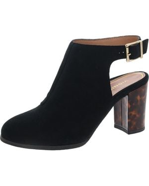Vionic Lacey Tortoise Suede Slingback Booties - Black