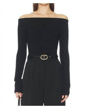 A.L.C. Jo Long Sleeve Off Shoulder Top - Black