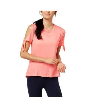 Calvin Klein Performance Icy Wash Cold Shoulder Vented Back T-Shirt - Red