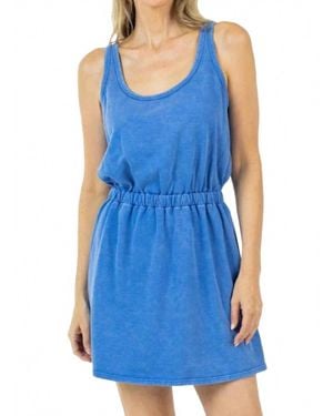 Katydid Garment Washed Mini Dress - Blue