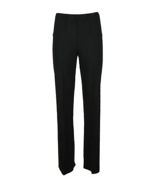1 One Straight-Leg Viscose Stretch Pants With Minimalist Design - Black