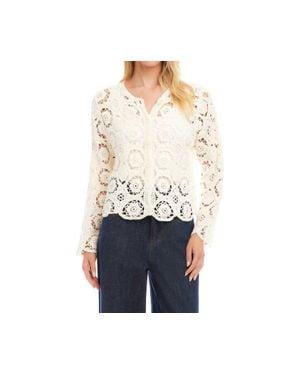 Karen Kane Crochet Soft Jacket - Blue