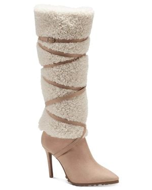 Thalia Sodi Rikka J1932-22Th Boots Sand Faux-Shearling Hawk2038 - Natural